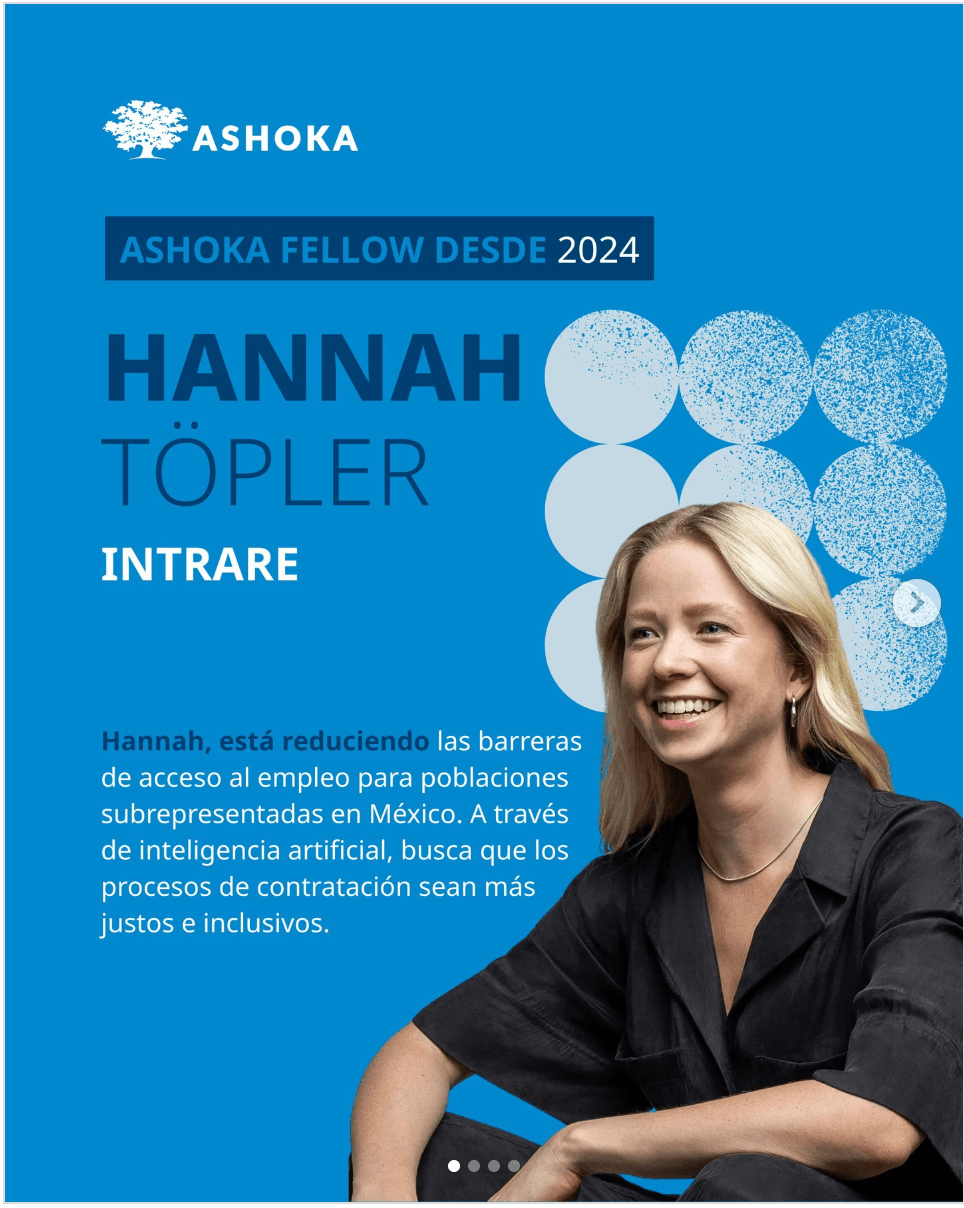Ashoka Fellow 2024 — Hannah Töpler, Intrare